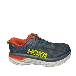 Men’s Hoka Bondi 7 Gray and Orange Athletic Shoes size 10.5